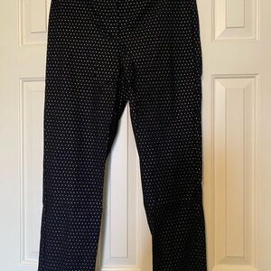 White House Black Market Black and Silver Dotted Pantsuit